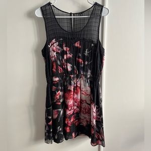 LAST CHANCE MAKE AN OFFER Theory Black Floral Silk Dress